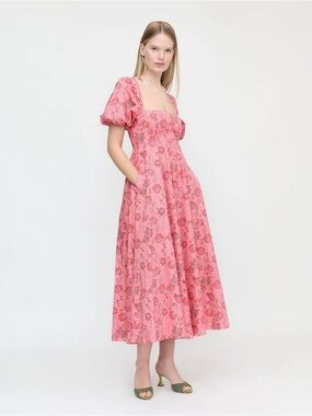 HILL HOUSE HOME THE MATILDA DRESS IN PINK PIMLICO FLORAL SMALL